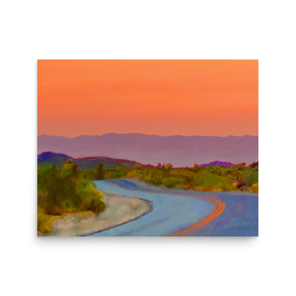 Sunset Road to Twentynine Palms Poster Triboca Arts 16″×20″  