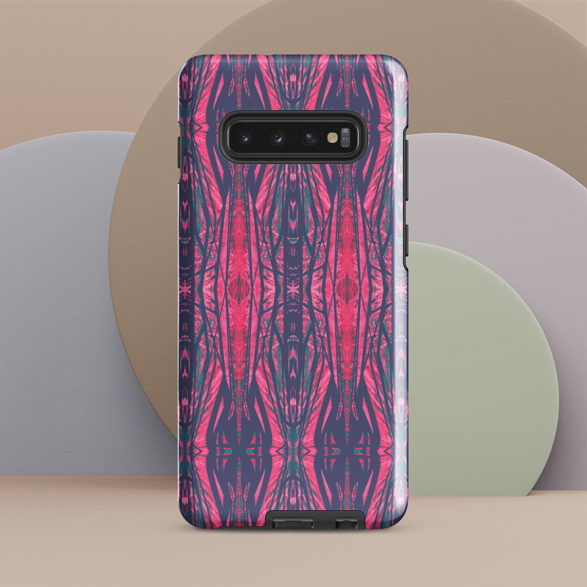 Shadows Gray On Pink Tough Case for Samsung® Triboca Arts Samsung Galaxy S10 Plus  