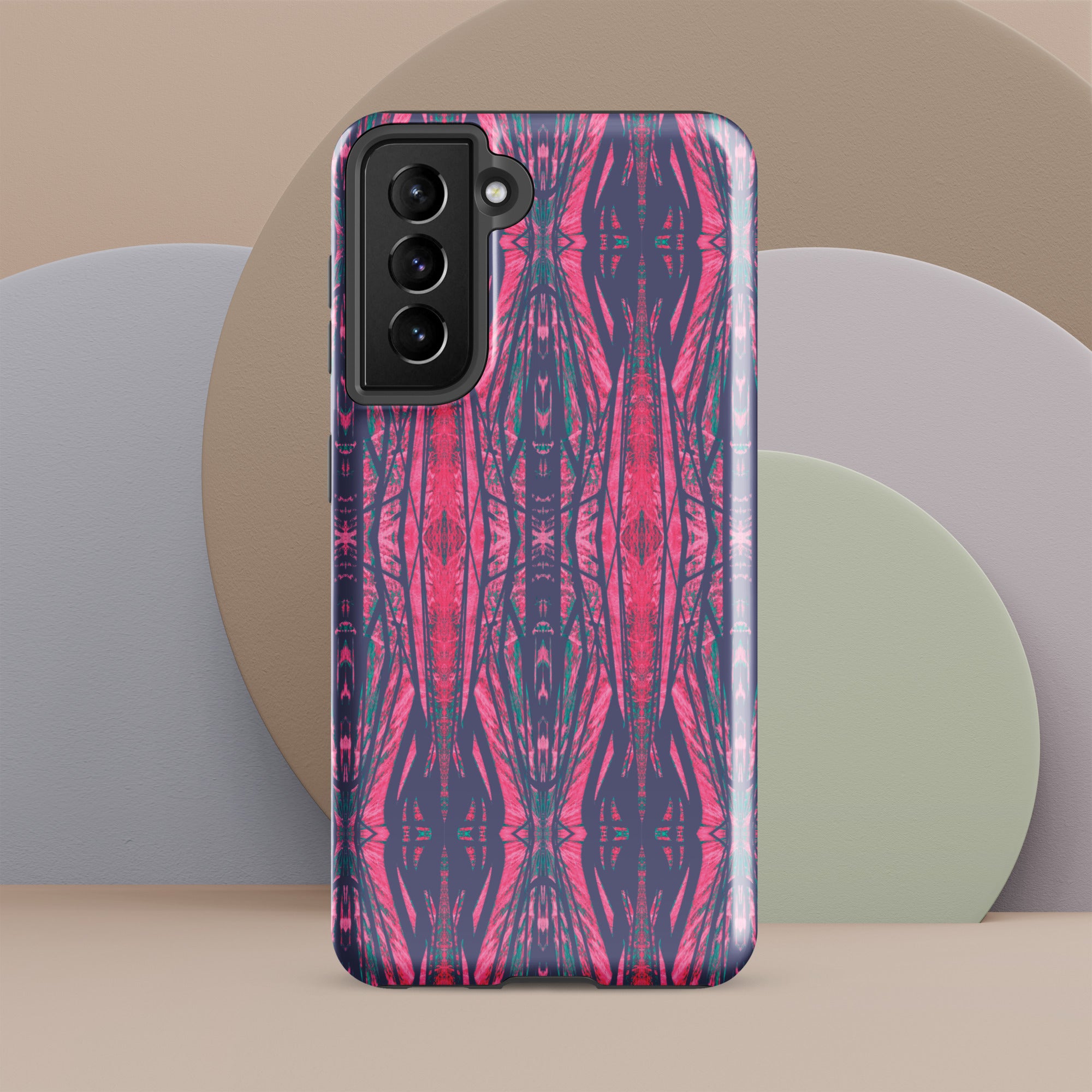 Shadows Gray On Pink Tough Case for Samsung® Triboca Arts Samsung Galaxy S21 FE  