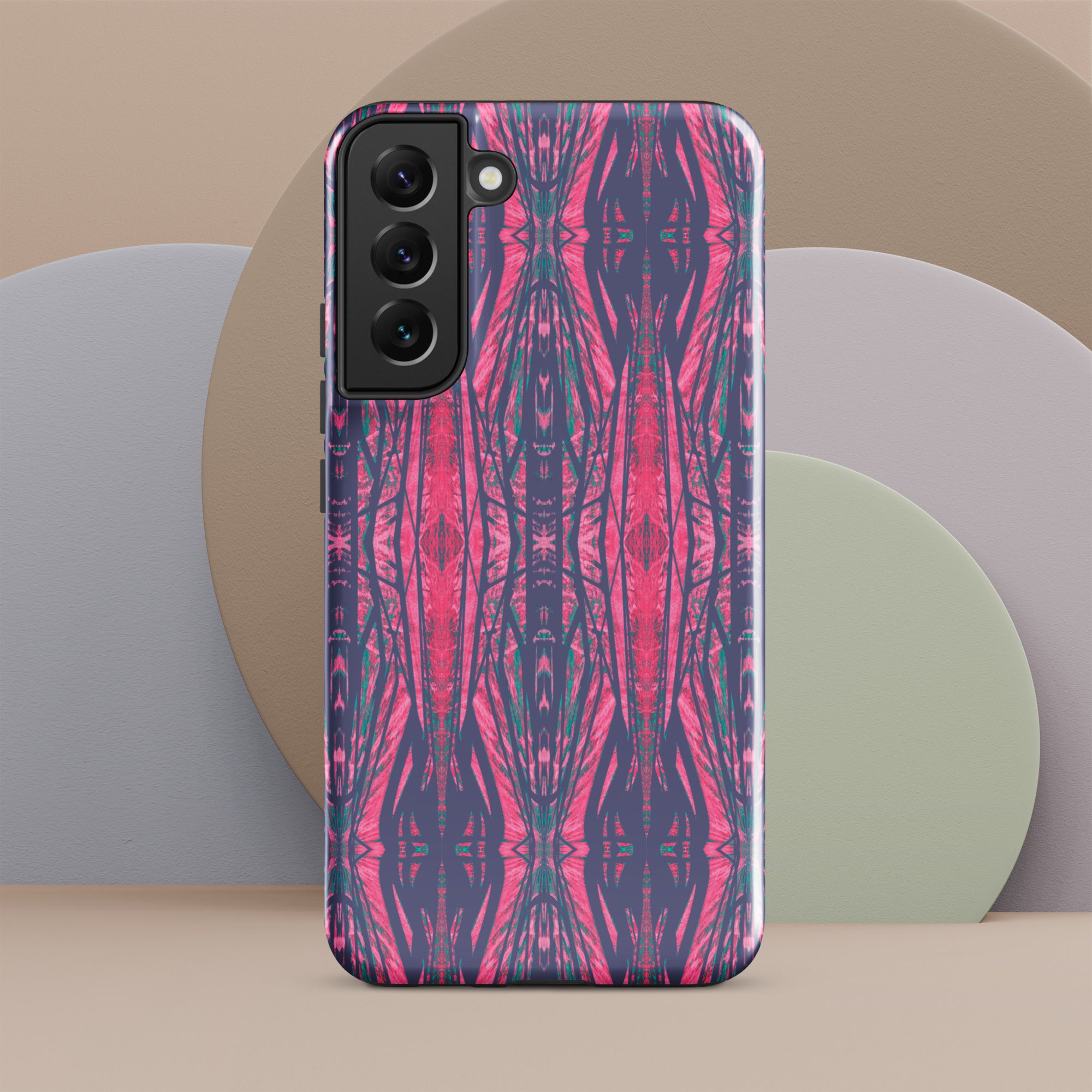 Shadows Gray On Pink Tough Case for Samsung® Triboca Arts Samsung Galaxy S22 Plus  