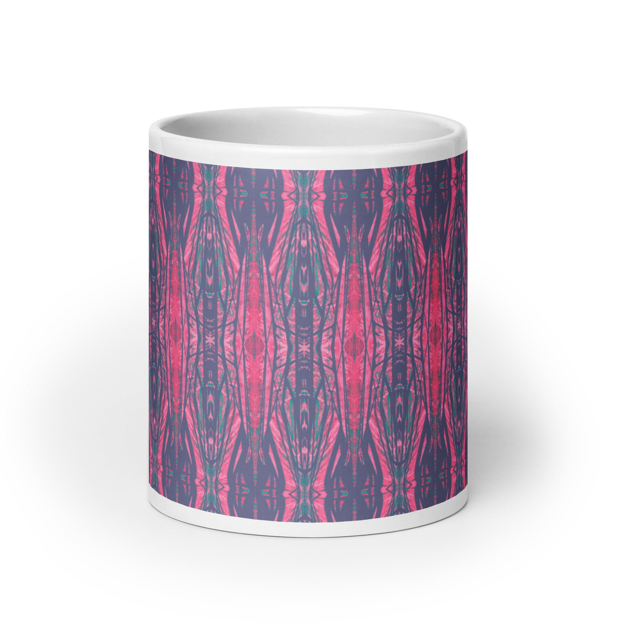 Shadows Gray On Pink White Glossy Mug Triboca Arts   
